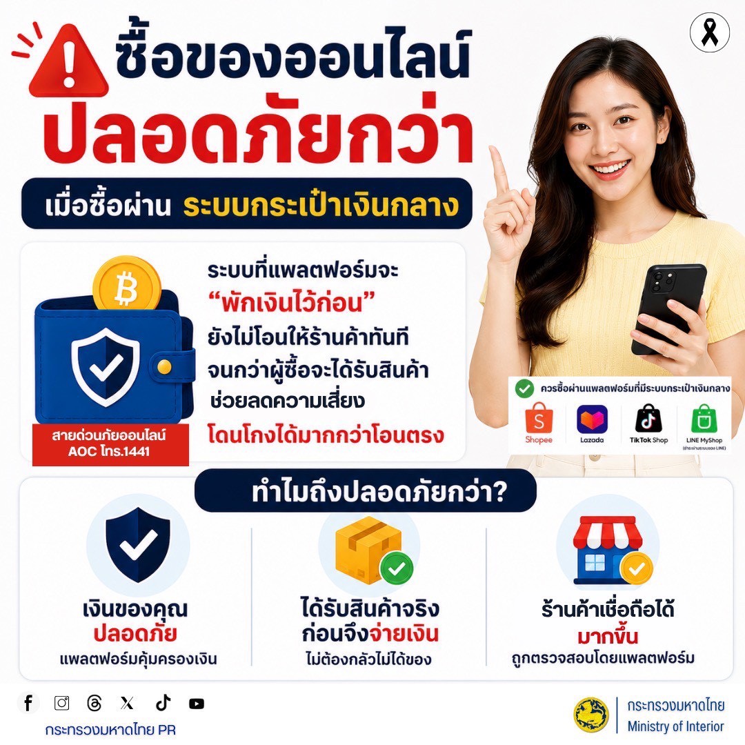 จังหวัดบุรีรัมย์- GROWTH Team Satuek+ - สพอ.สตึก  ประชาสัมพันธ์   เตือนภัยสายช๊อปออนไลน์ ระวัง!! หลงกลมิจฉาชีพ