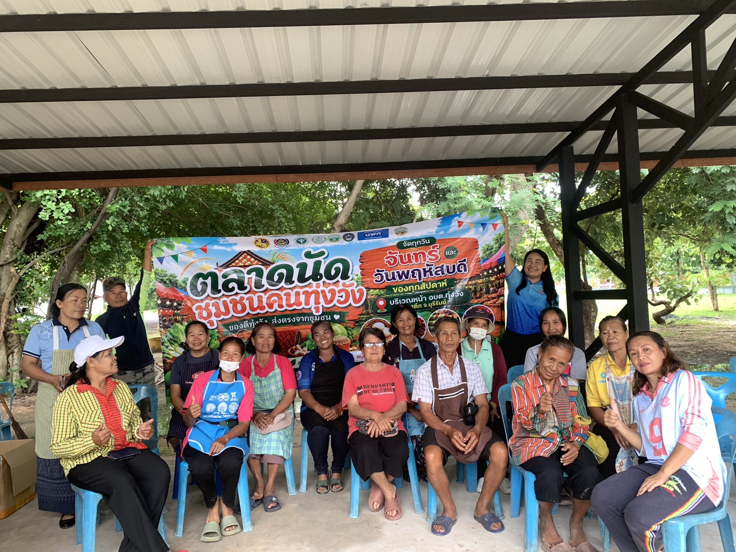 จังหวัดบุรีรัมย์- GROWTH Team Satuek+ - สพอ.สตึก  ติดตามการดำเนินงานตลาดนัดชุมนคนทุ่งวัง อำเภอสตึก จังหวัดบุรีรัมย์